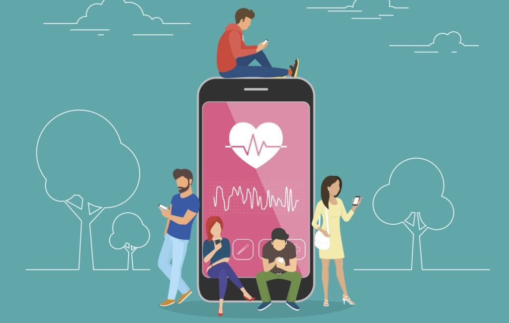 Health care mobile app concept illustration