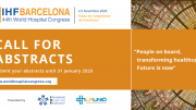 Call for Abstracts Is Now Open For The 44th World Hospital Congress In Barcelona